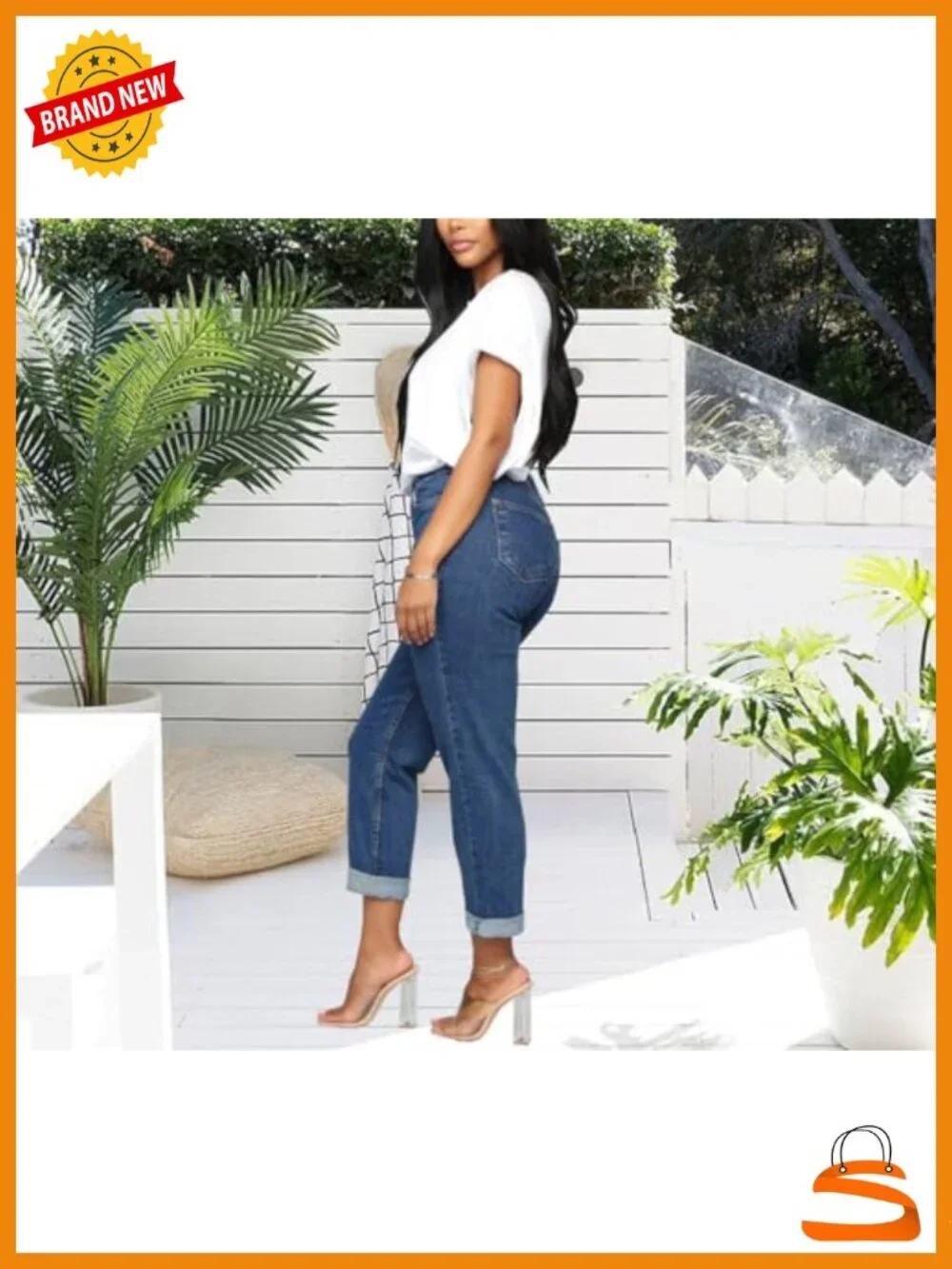 Women's Stretchy Ripped Distressed Boyfriend Jeans